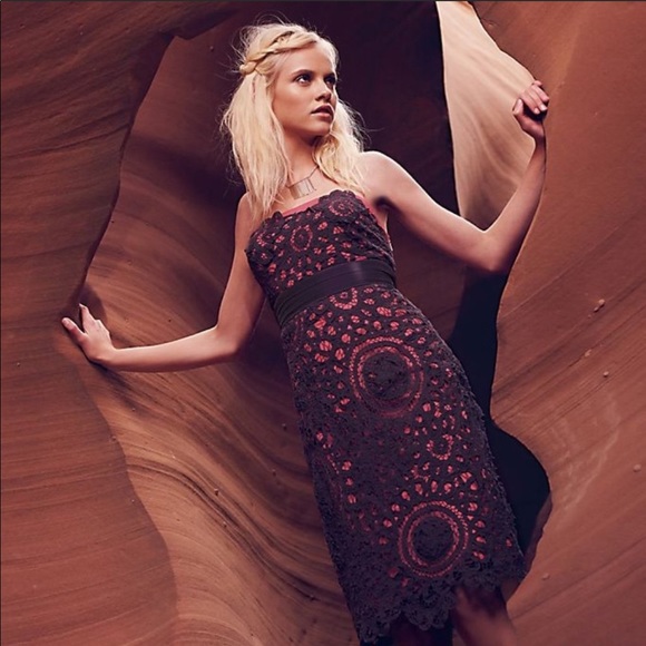 Anthropologie Floreat Sunrise & Midnight Lace Dress Sz 2 - Picture 2 of 8